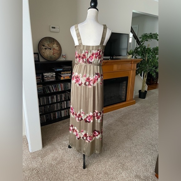 Banana Republic Floral Print Peasant Maxi Dress Size 0 Resort Wear Whimsigoth - Picture 5 of 12